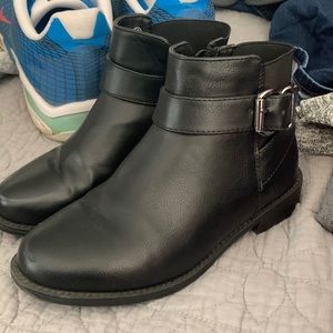 Girls black booties size 12